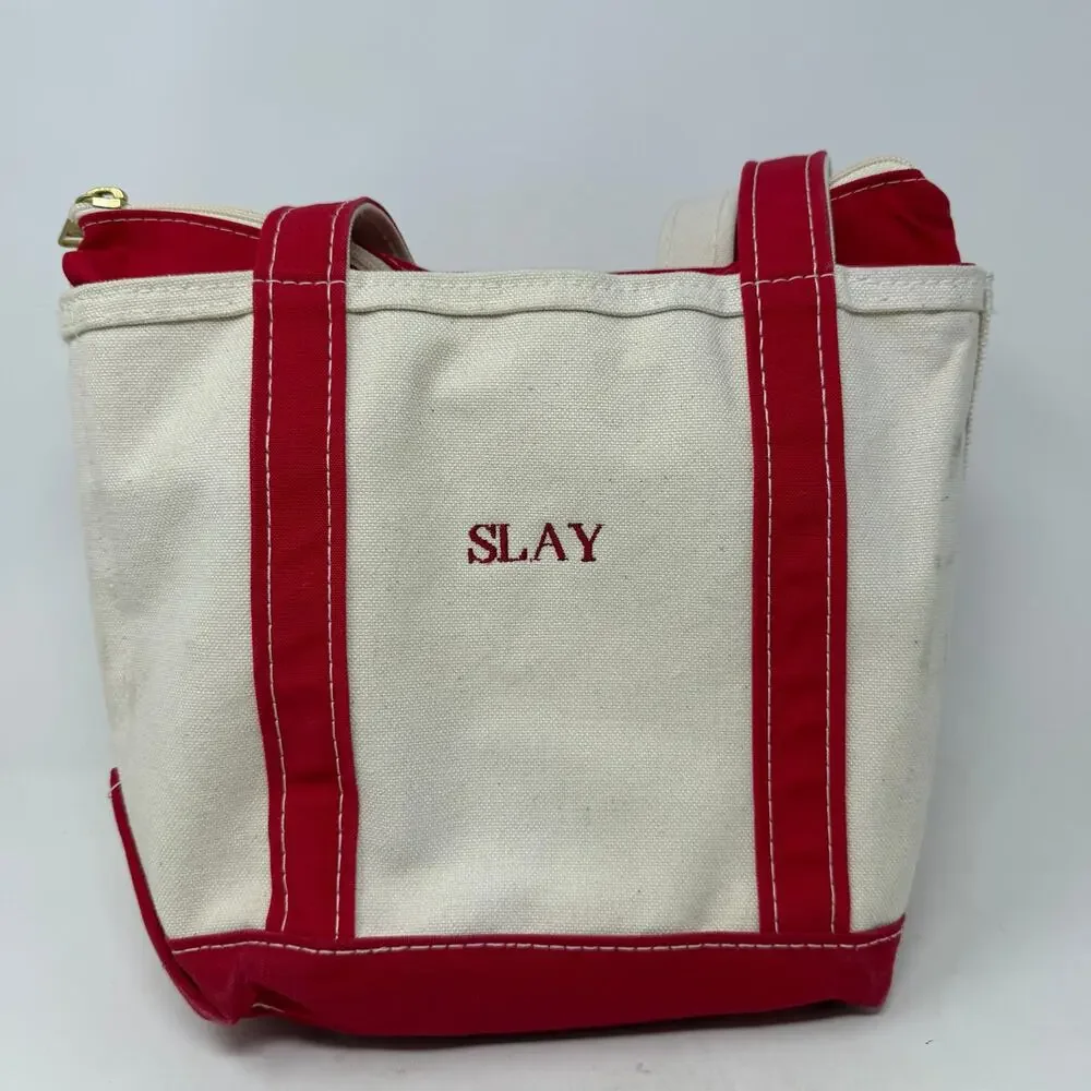 Vintage L.L. Bean ''Slay'' Zip Top Tote Bag (12 x 10)
